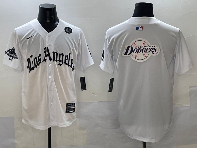 Men Los Angeles Dodgers Blank White Five generations Joint Name 2025 Nike MLB Jersey style 77